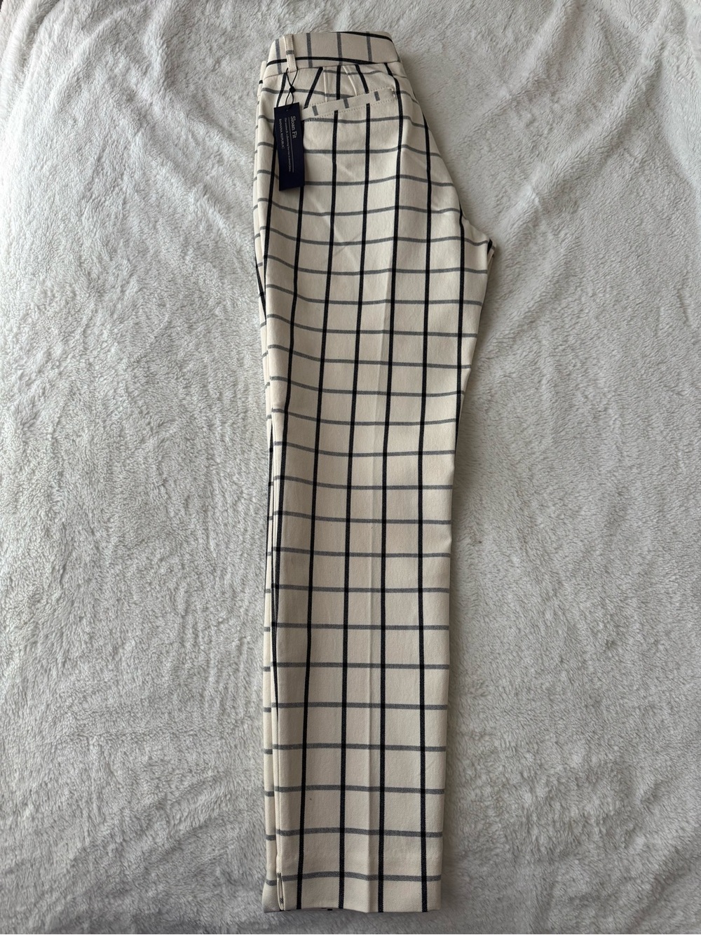 Banana Republic Cream Windowpane Slim Ankle SLOAN Pants